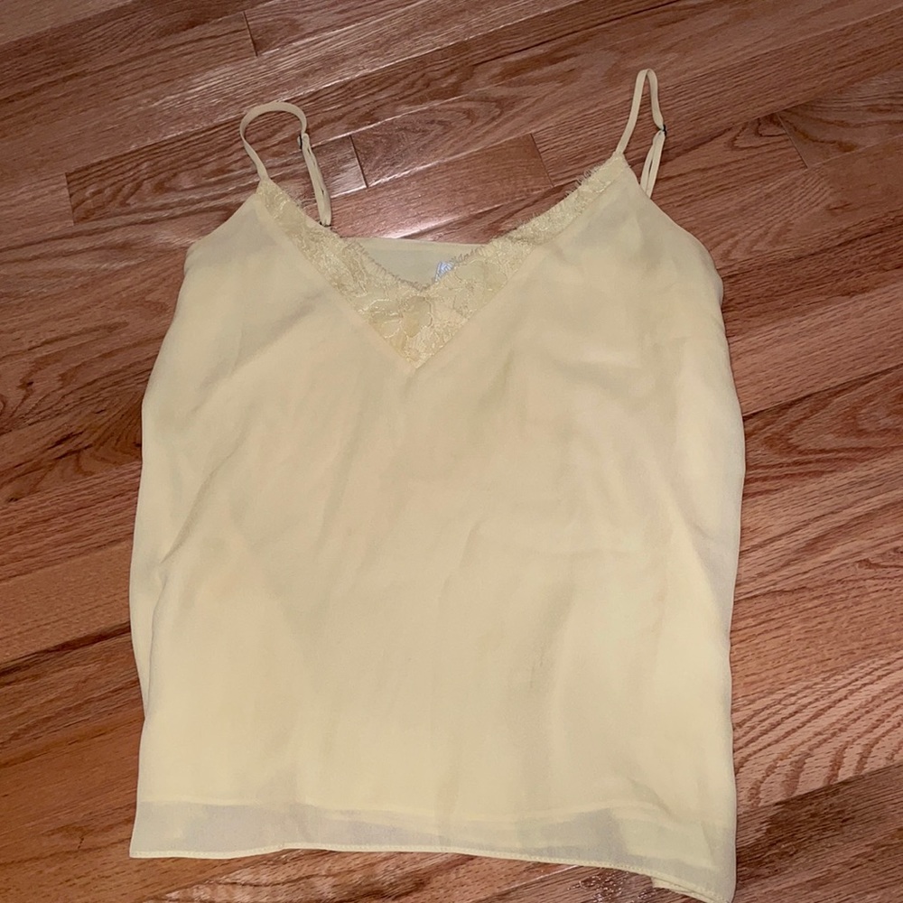 Yellow lace tank